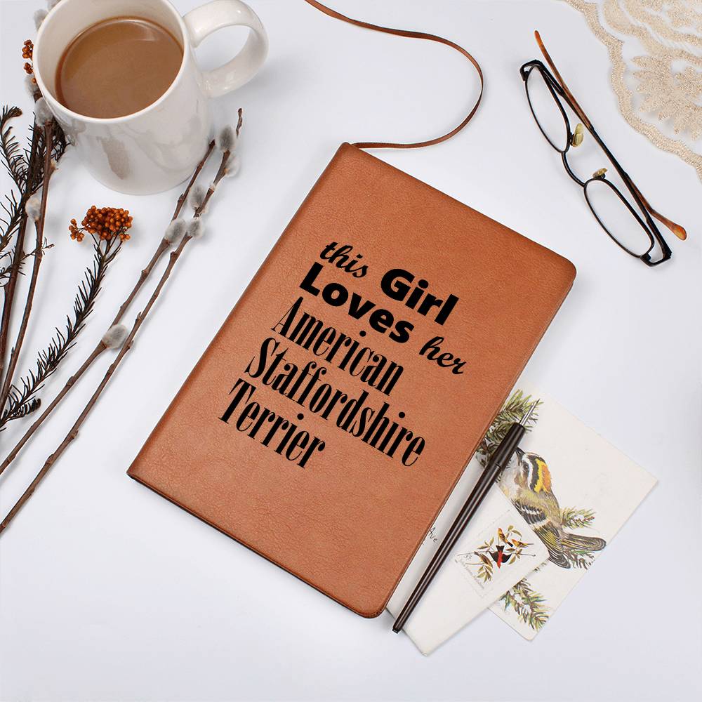 American Staffordshire Terrier - Vegan Leather Journal
