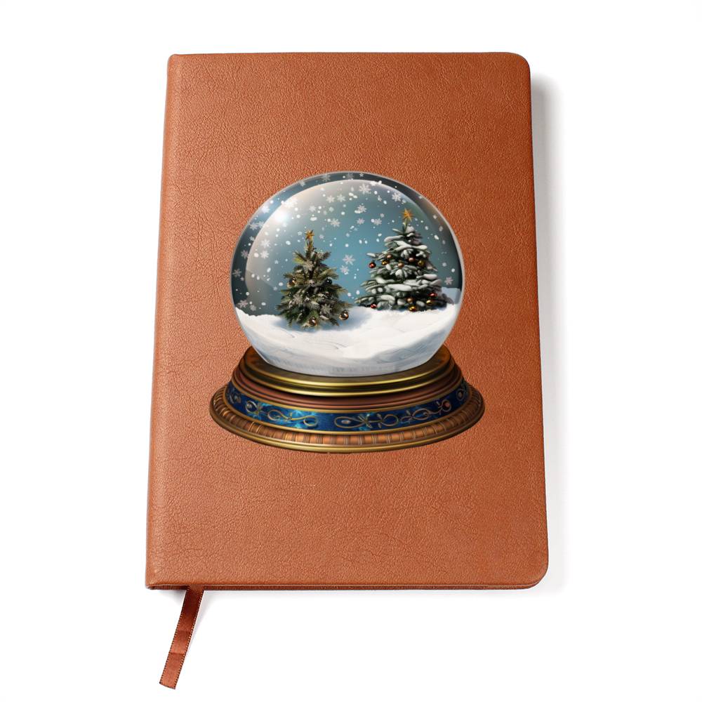 Watercolor Christmas Snow Globe 039 - Vegan Leather Journal