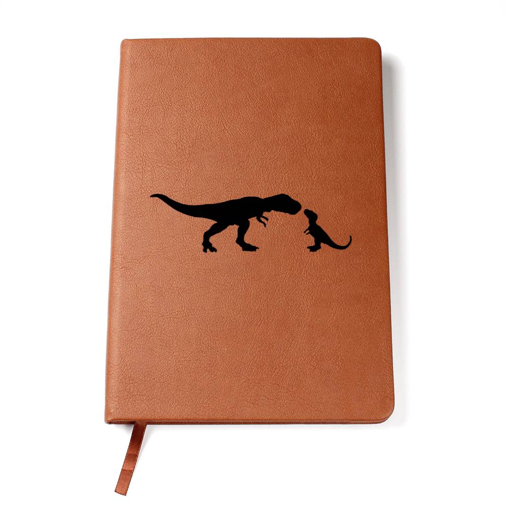 Mama Dinosaur With 1 Hatchling - Vegan Leather Journal