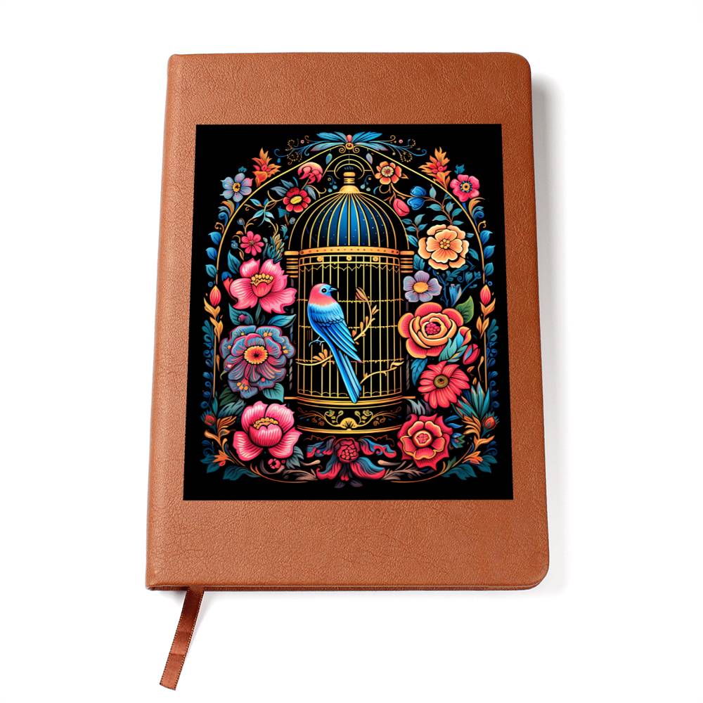 Birds And Floral Design 107 - Vegan Leather Journal