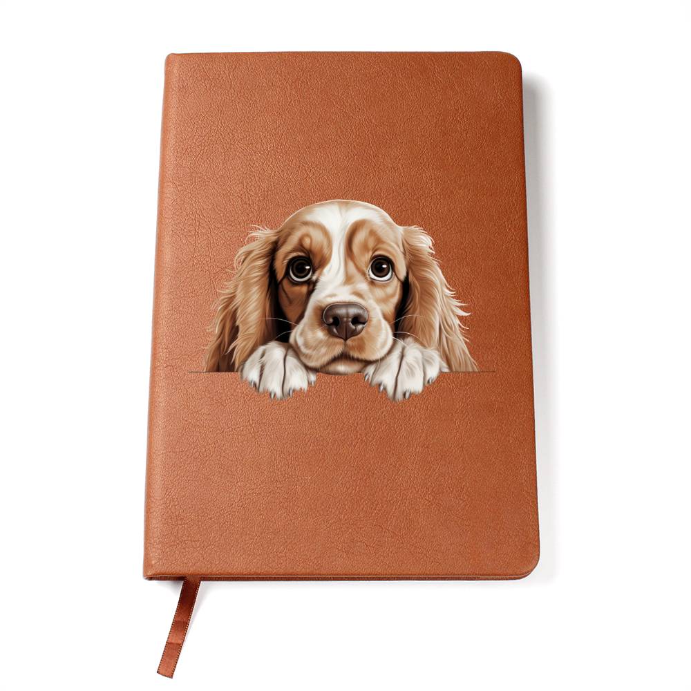 American Cocker Spaniel Peeking - Vegan Leather Journal