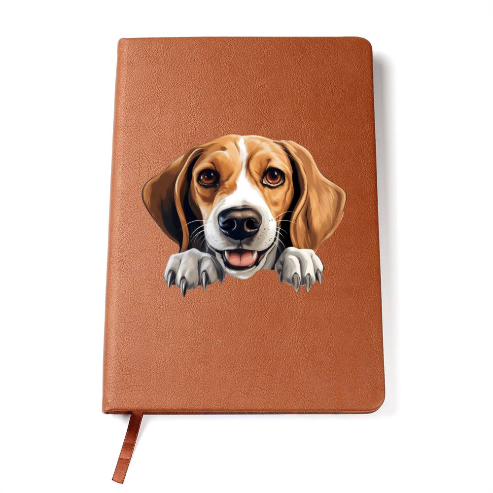 American Foxhound  Peeking - Vegan Leather Journal
