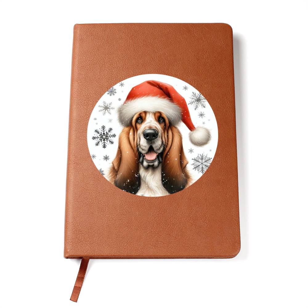 Christmas Dog - Grand Basset Griffon Vendeen - Vegan Leather Journal