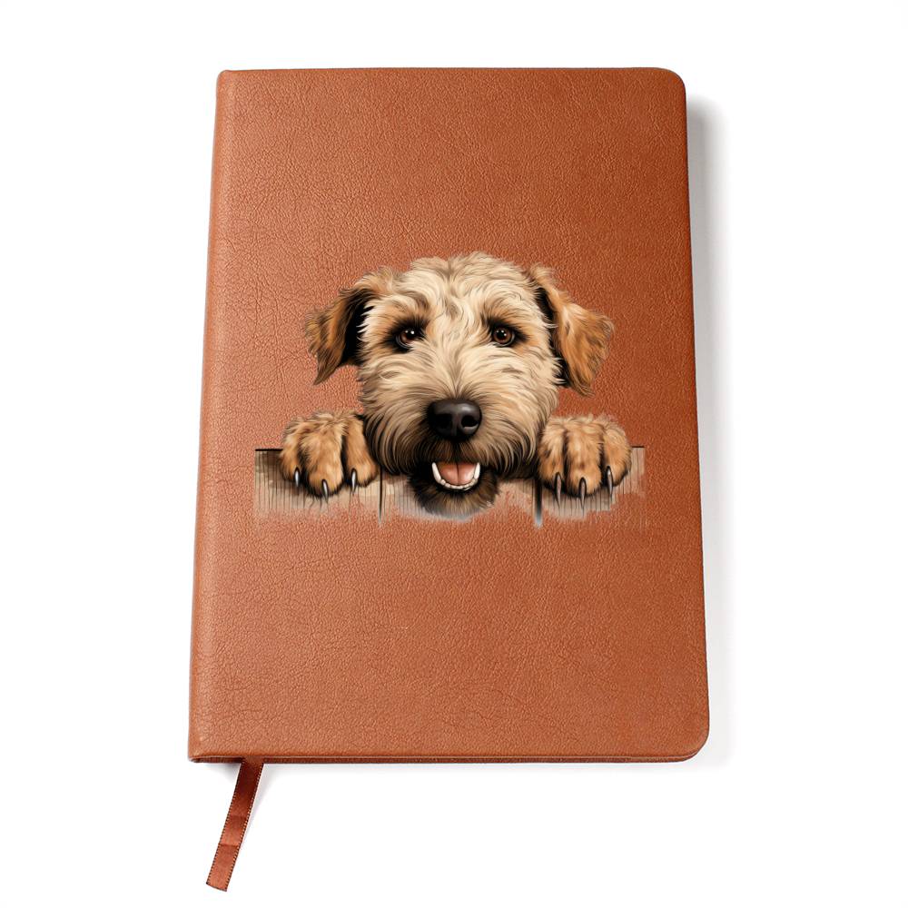 Soft Coated Wheaten Terrier Peeking - Vegan Leather Journal