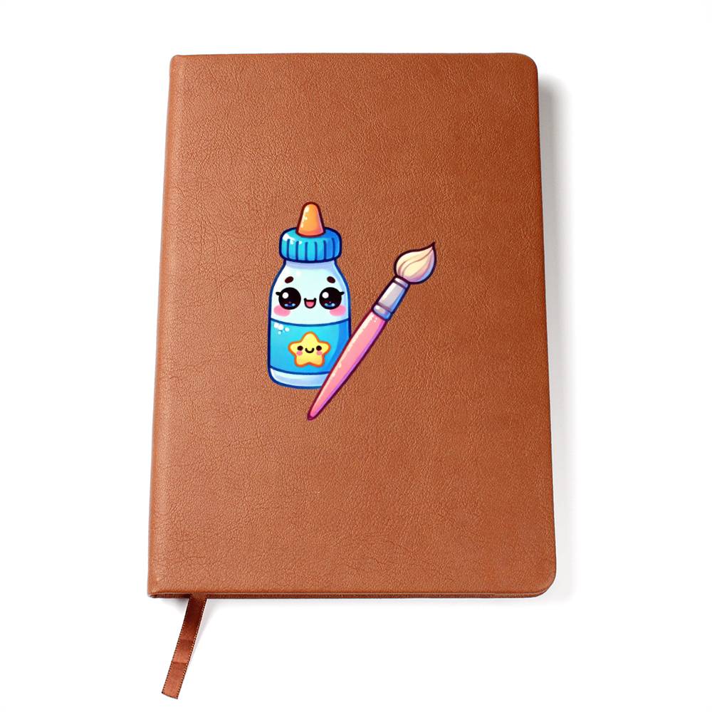 Cute Back to School Sticker 072 - Vegan Leather Journal