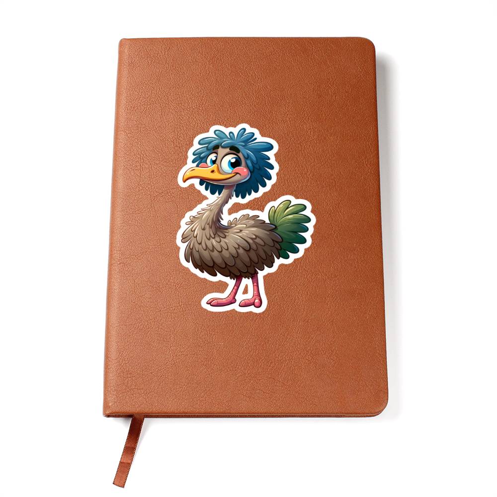 Cute Emu sticker 37 - Vegan Leather Journal