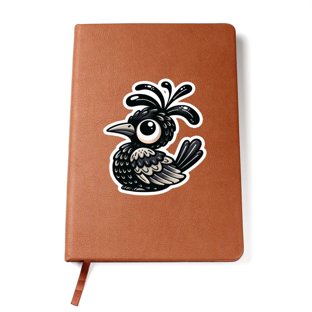 Cute Umbrellabird sticker 205 - Vegan Leather Journal