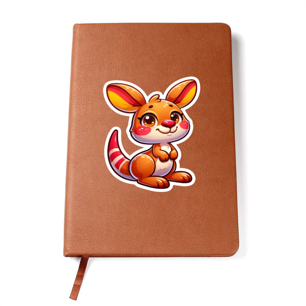 Cute Kangaroo sticker 77 - Vegan Leather Journal
