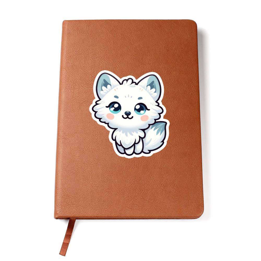 Cute Arctic Fox 06 - Vegan Leather Journal