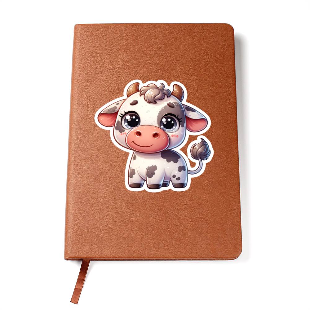 Cute Cow sticker 32 - Vegan Leather Journal