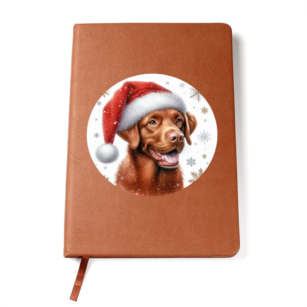 Christmas Dog - Chesapeake Bay Retriever - Vegan Leather Journal