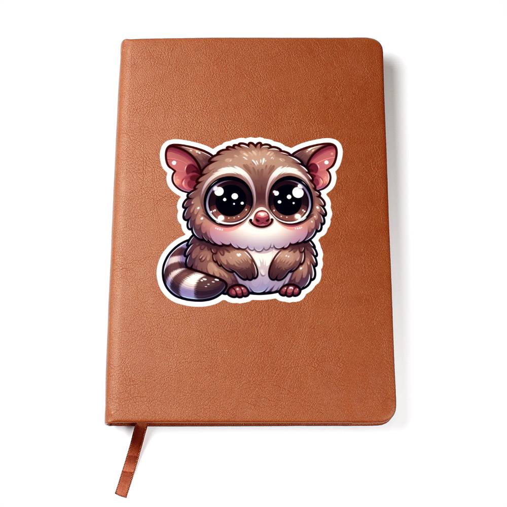 Cute Bushbaby sticker 17 - Vegan Leather Journal