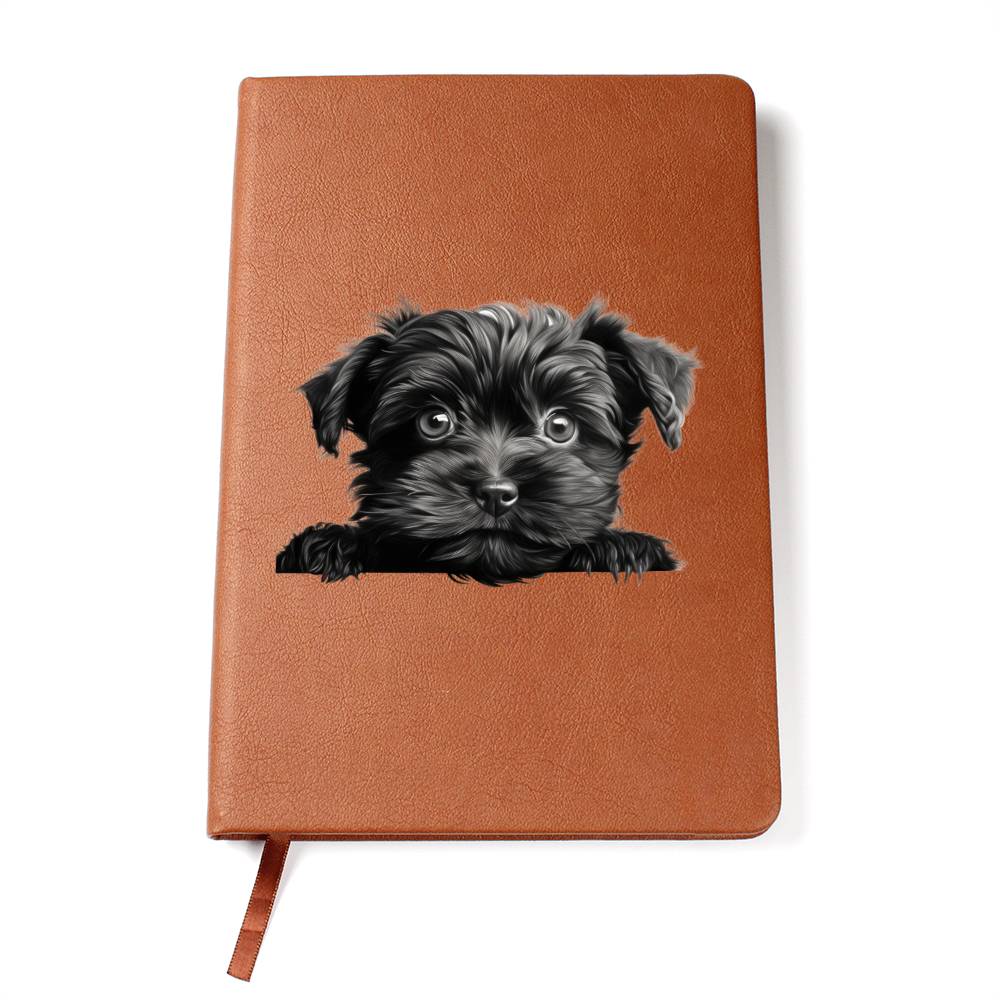 Affenpinscher Peeking - Vegan Leather Journal