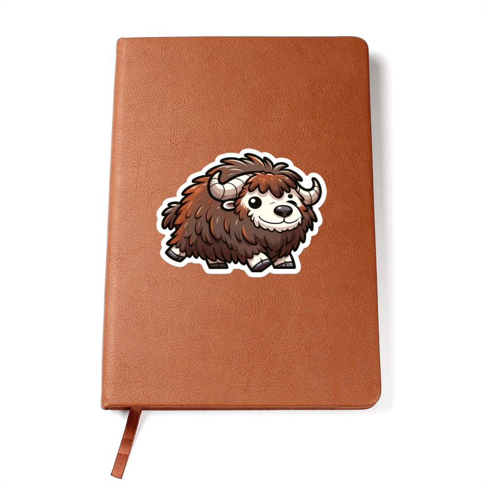 Cute Muskox sticker 98 - Vegan Leather Journal