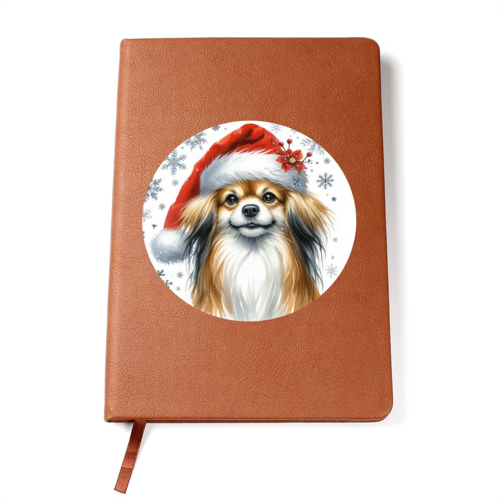 Christmas Dog - Tibetan Spaniel - Vegan Leather Journal