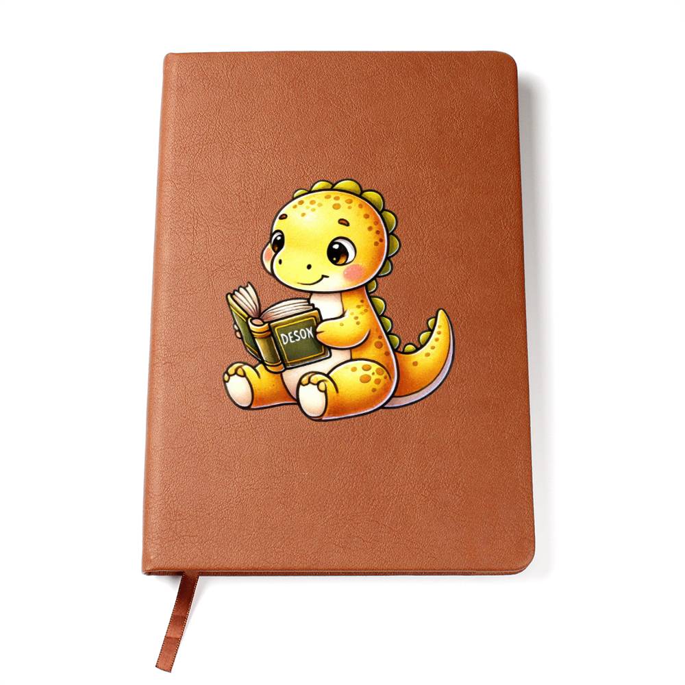Colorful Baby Dinosaur 060 - Vegan Leather Journal
