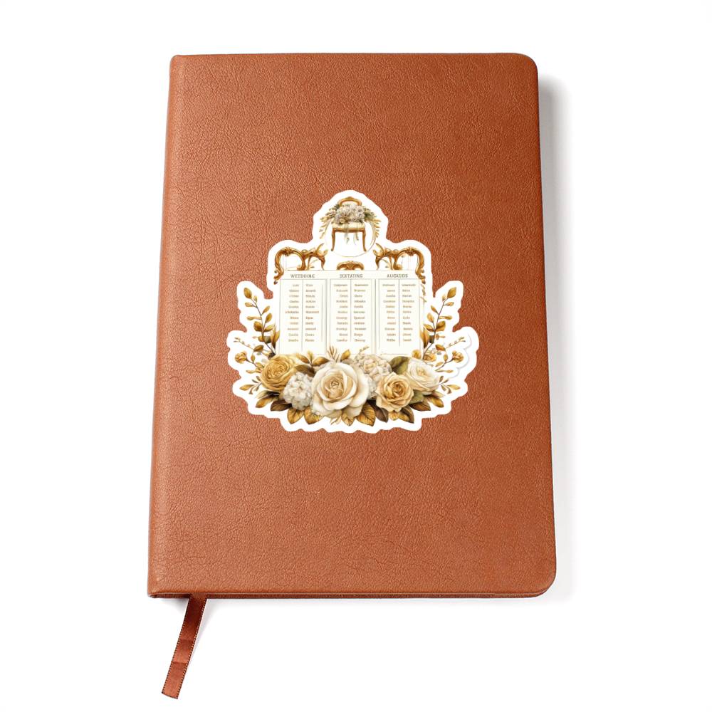 Luxury Wedding Decor Sticker 022 - Vegan Leather Journal