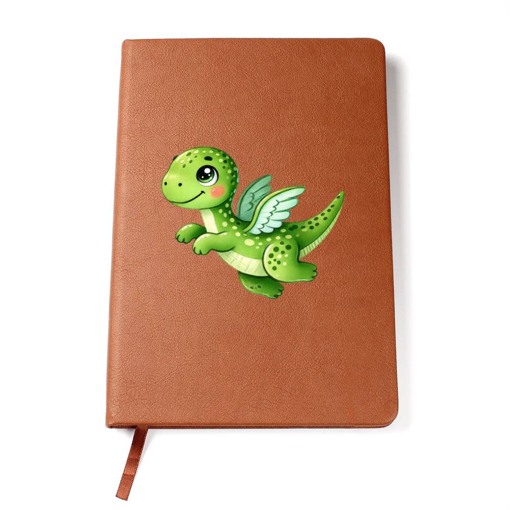 Colorful Baby Dinosaur 082 - Vegan Leather Journal