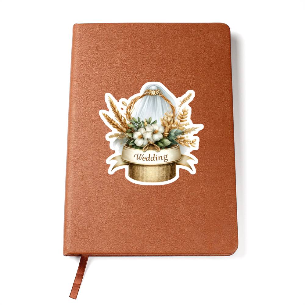 Luxury Wedding Decor Sticker 064 - Vegan Leather Journal