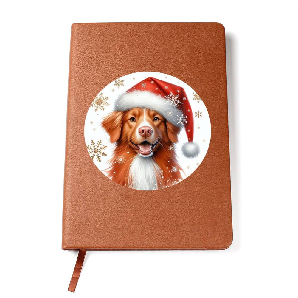 Christmas Dog - Nova Scotia Duck Tolling Retriever - Vegan Leather Journal