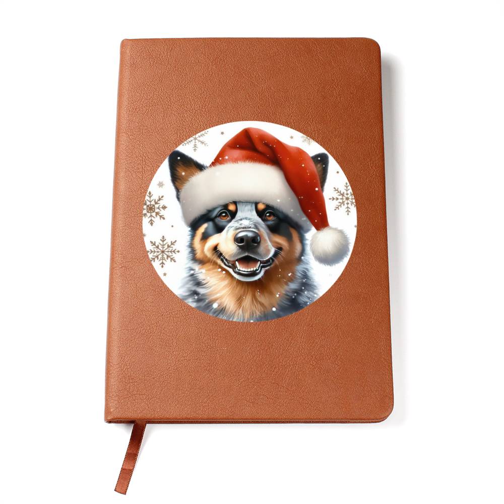 Christmas Dog - Australian Cattle Dog - Vegan Leather Journal