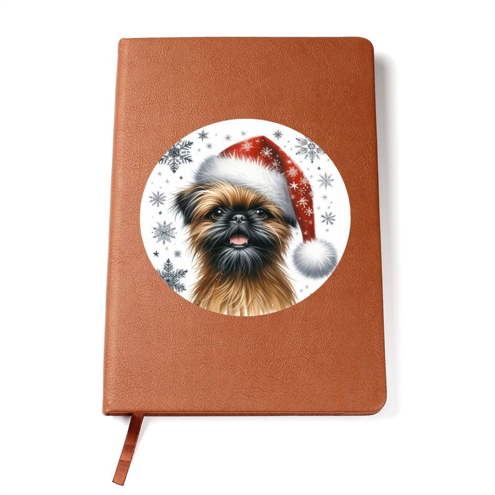 Christmas Dog - Brussels Griffon - Vegan Leather Journal