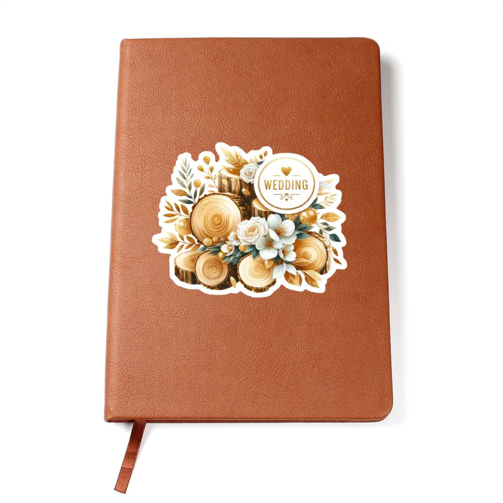 Luxury Wedding Decor Sticker 065 - Vegan Leather Journal