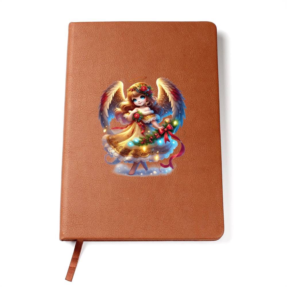 Cute Christmas Angel 008 - Vegan Leather Journal
