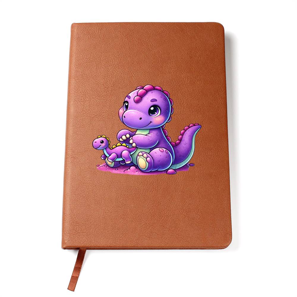 Colorful Baby Dinosaur 020 - Vegan Leather Journal