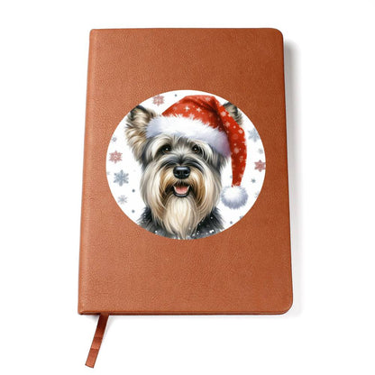 Christmas Dog - Cesky Terrier - Vegan Leather Journal