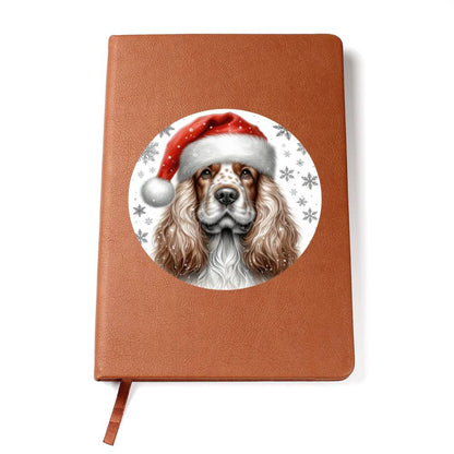 Christmas Dog - Clumber Spaniel - Vegan Leather Journal