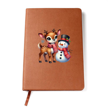 Cute Christmas Reindeer 021 - Vegan Leather Journal