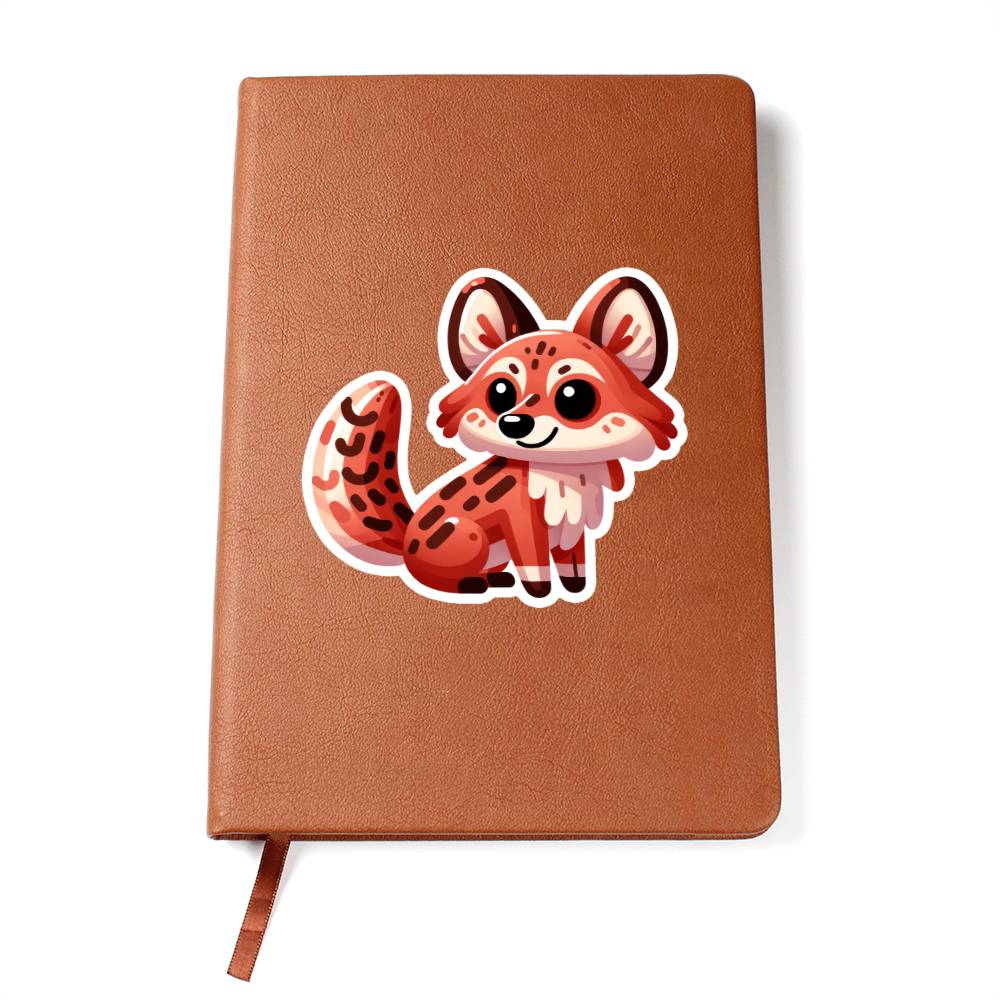Cute Dhole sticker 36 - Vegan Leather Journal