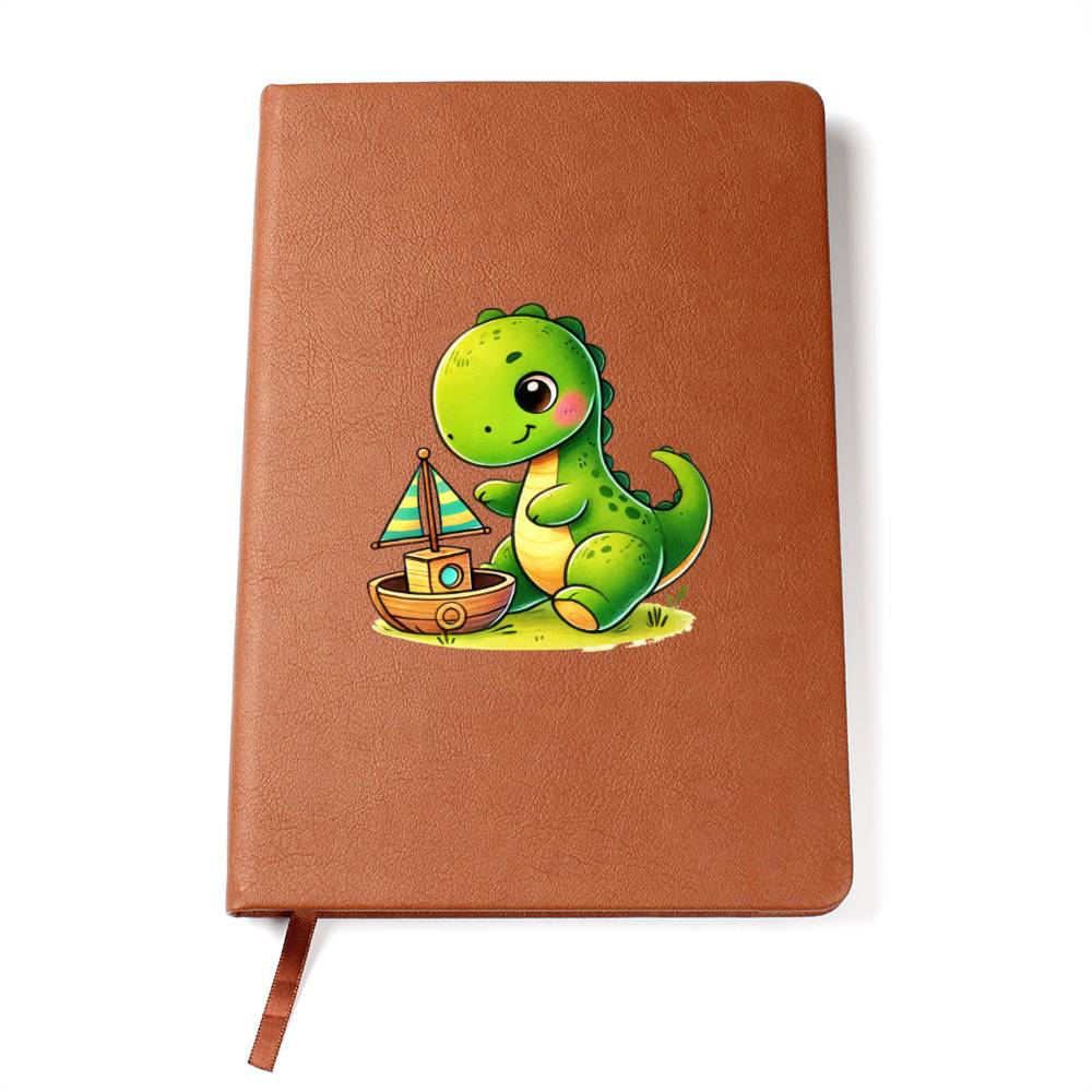 Colorful Baby Dinosaur 100 - Vegan Leather Journal