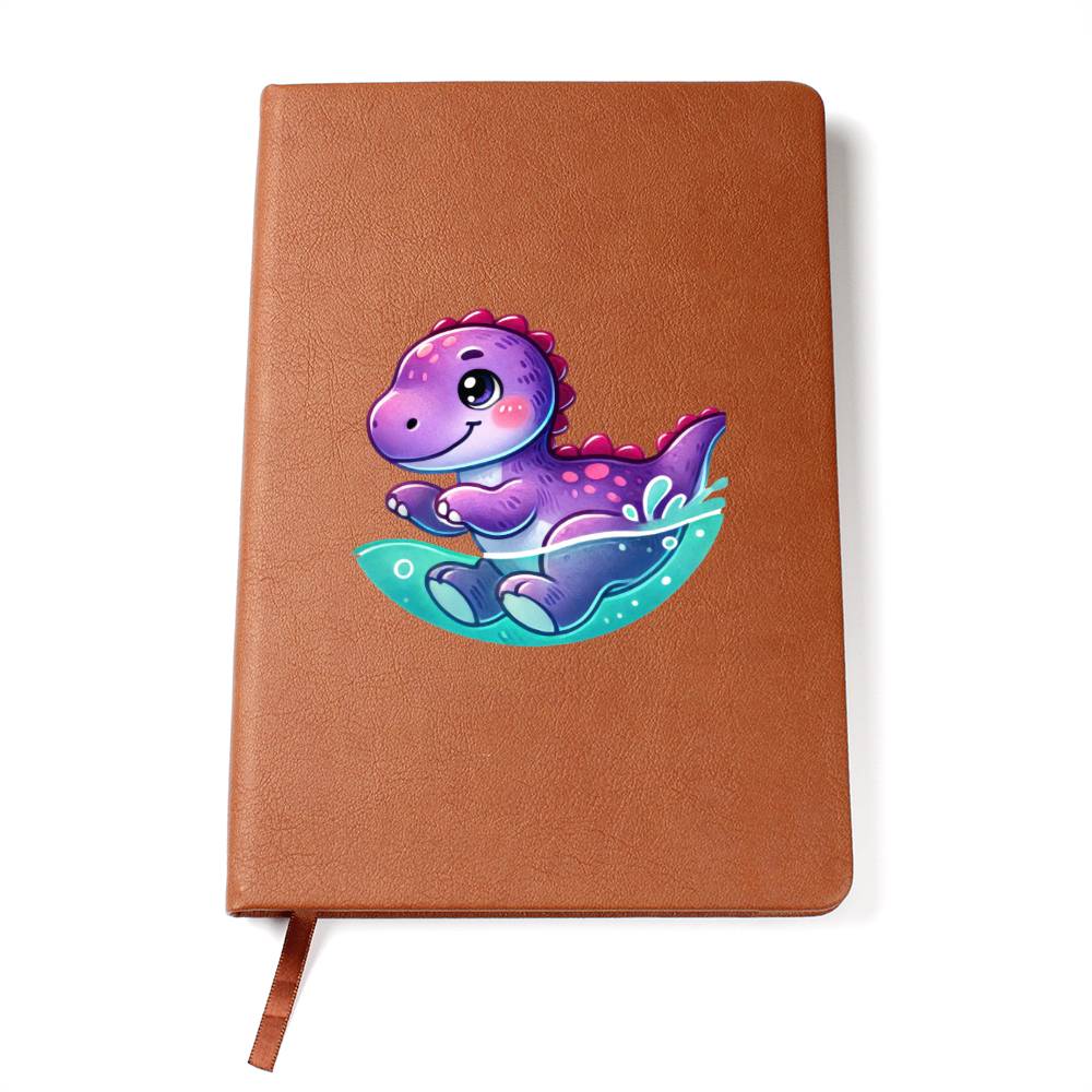 Colorful Baby Dinosaur 087 - Vegan Leather Journal