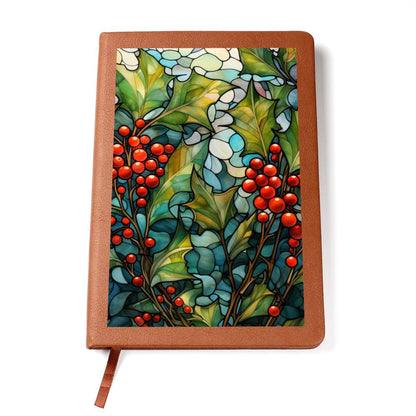 Christmas Stained Glass Design 030 - Vegan Leather Journal