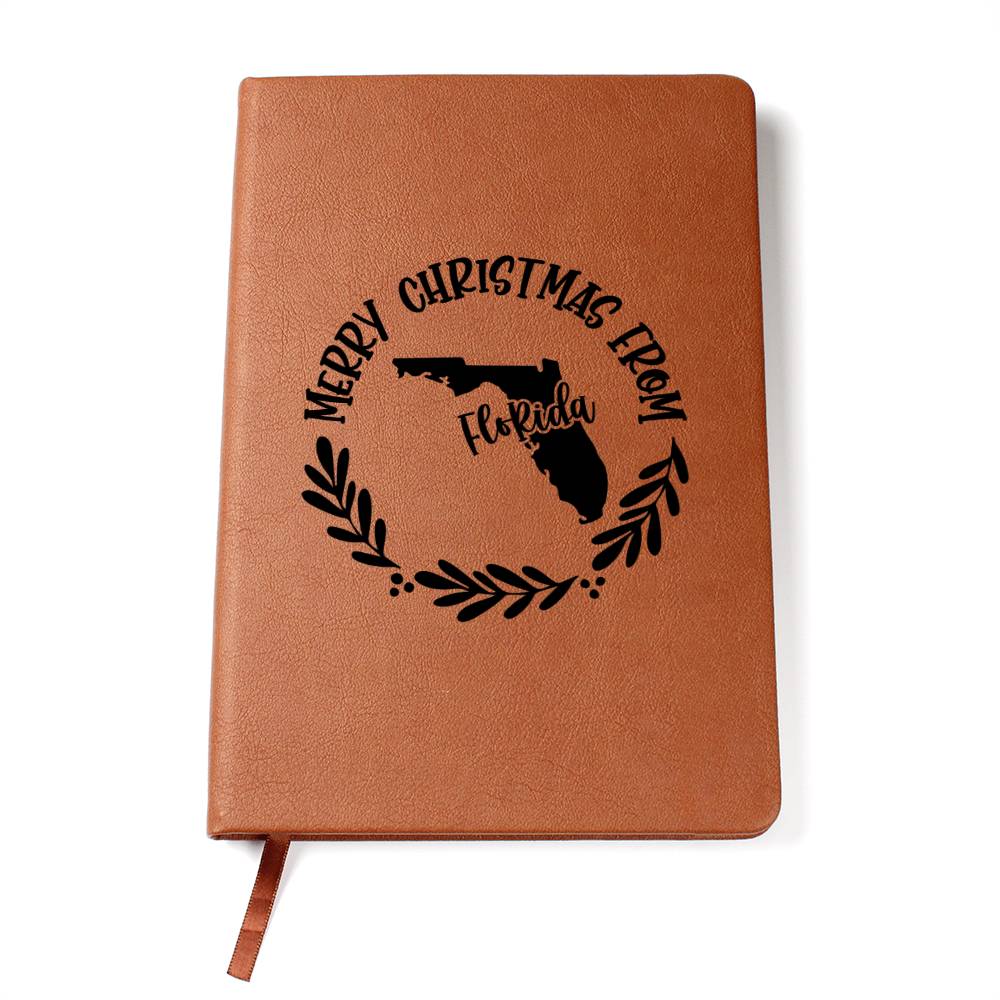 Merry Christmas From Florida - Vegan Leather Journal