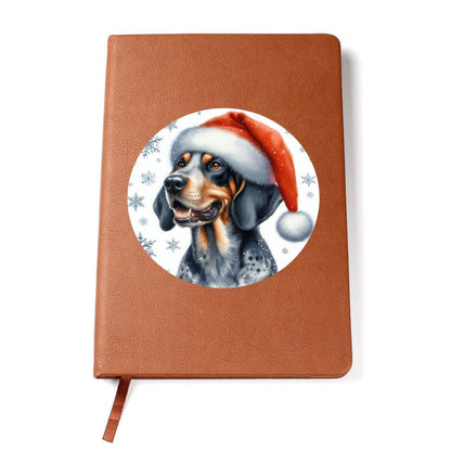 Christmas Dog - Bluetick Coonhound - Vegan Leather Journal