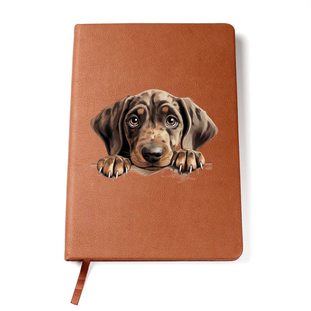 Plott Hound Peeking - Vegan Leather Journal