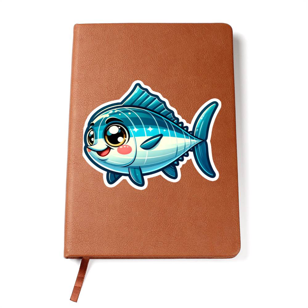 Cute Tuna sticker 199  - Vegan Leather Journal