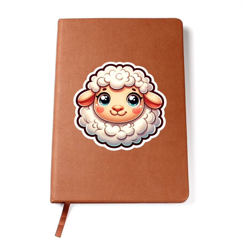 Cute Sheep sticker 163 - Vegan Leather Journal