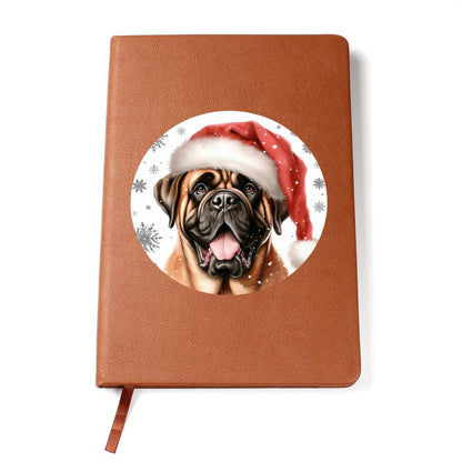 Christmas Dog - Mastiff - Vegan Leather Journal