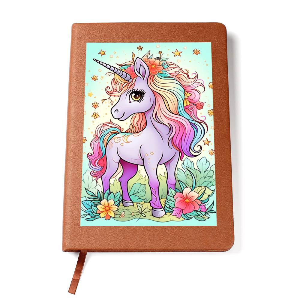 Cute Unicorn 057 - Vegan Leather Journal