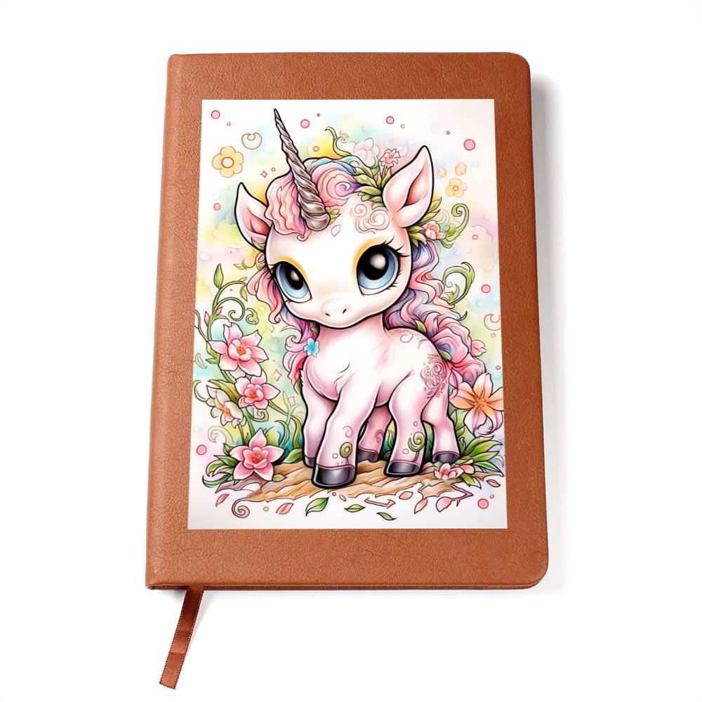 Cute Unicorn 091 - Vegan Leather Journal