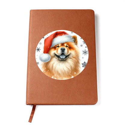 Christmas Dog - Chow Chow - Vegan Leather Journal