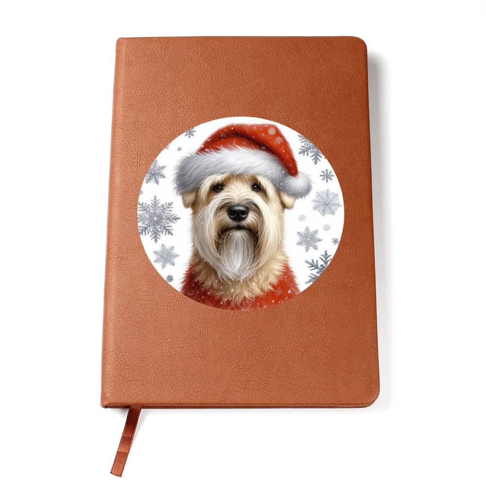 Christmas Dog - Soft Coated Wheaten Terrier - Vegan Leather Journal