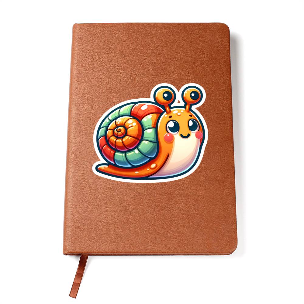 Cute Snail sticker 158 - Vegan Leather Journal