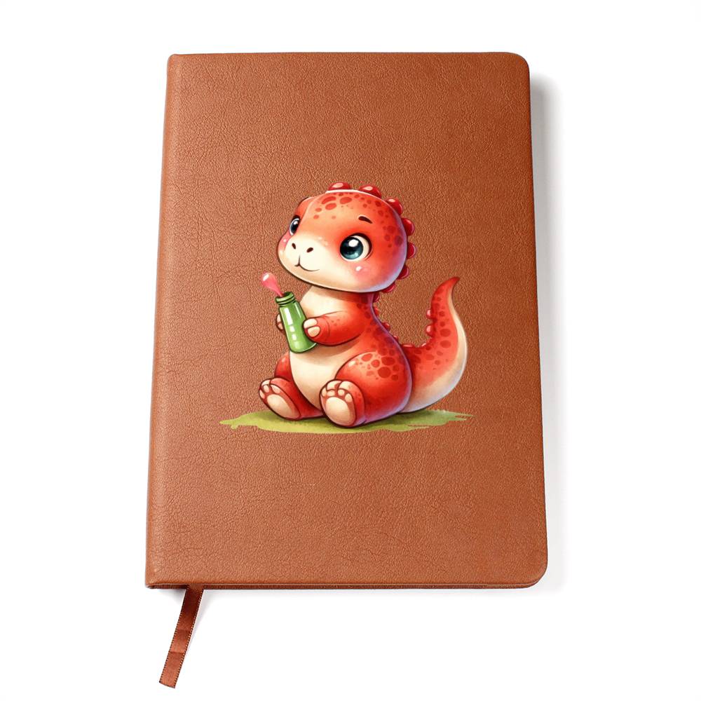 Colorful Baby Dinosaur 053 - Vegan Leather Journal