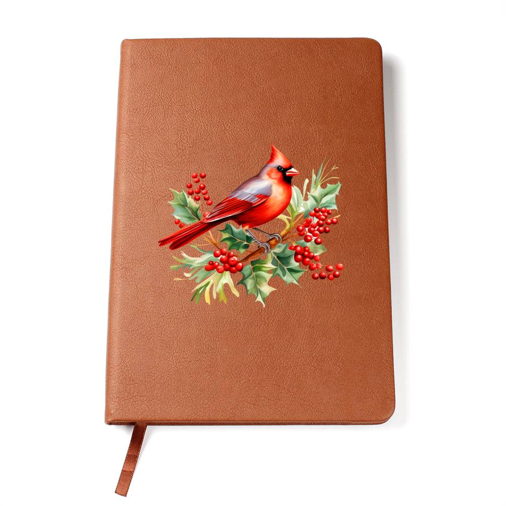 Christmas Cardinal 001 - Vegan Leather Journal