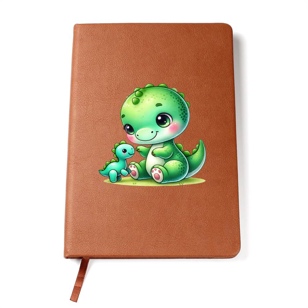 Colorful Baby Dinosaur 016 - Vegan Leather Journal